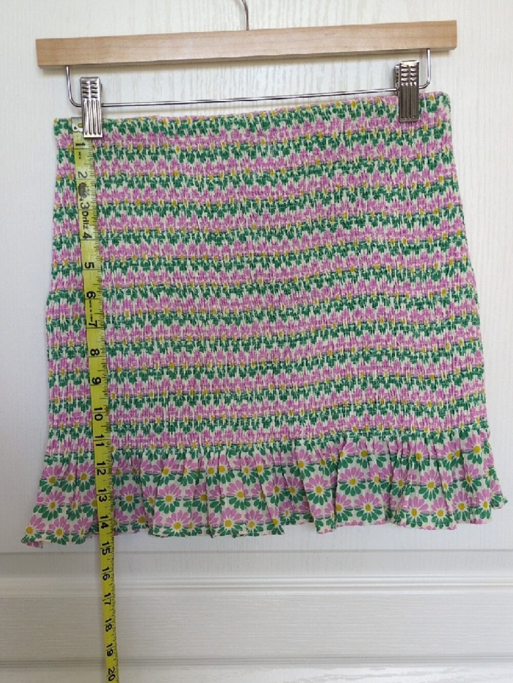 Zara Pink & Green Floral Smocked Mini Skirt/Tube Top - Picture 5 of 5